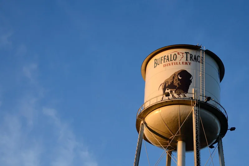 The Buffalo Trace water tower, the landmark you spot from the road